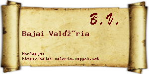 Bajai Valéria névjegykártya